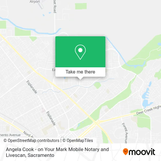 Angela Cook - on Your Mark Mobile Notary and Livescan map