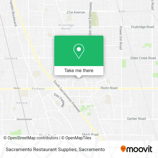 Mapa de Sacramento Restaurant Supplies