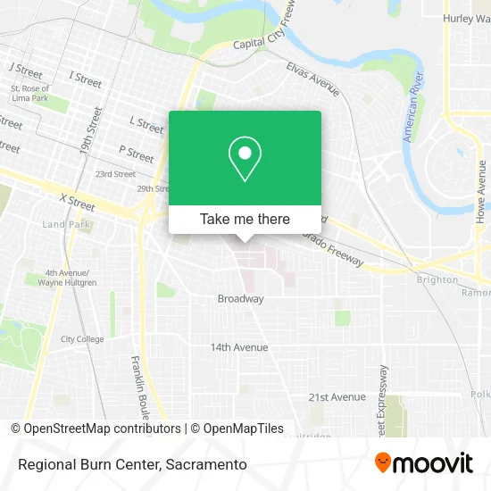 Regional Burn Center map