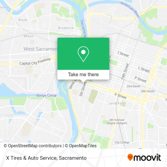 Mapa de X Tires & Auto Service