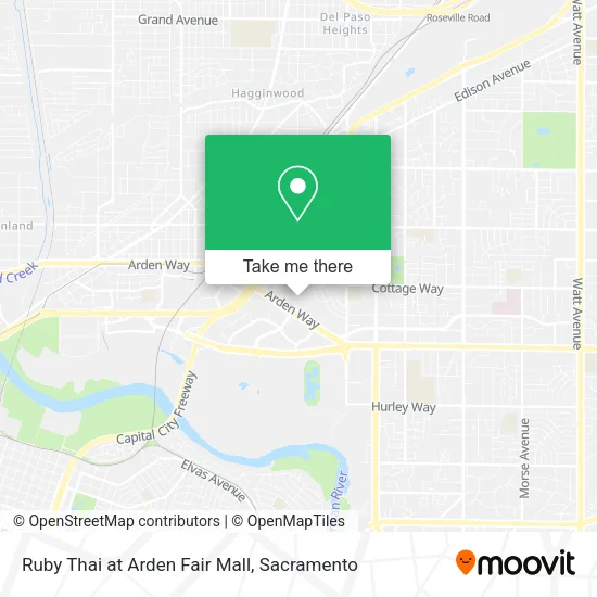 Mapa de Ruby Thai at Arden Fair Mall