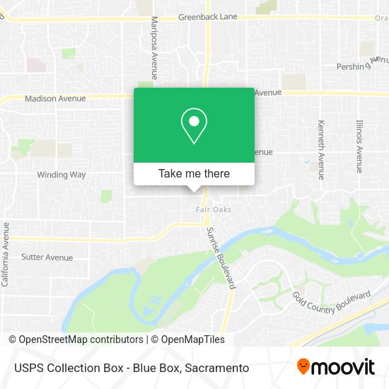 USPS Collection Box - Blue Box map