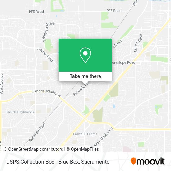 USPS Collection Box - Blue Box map