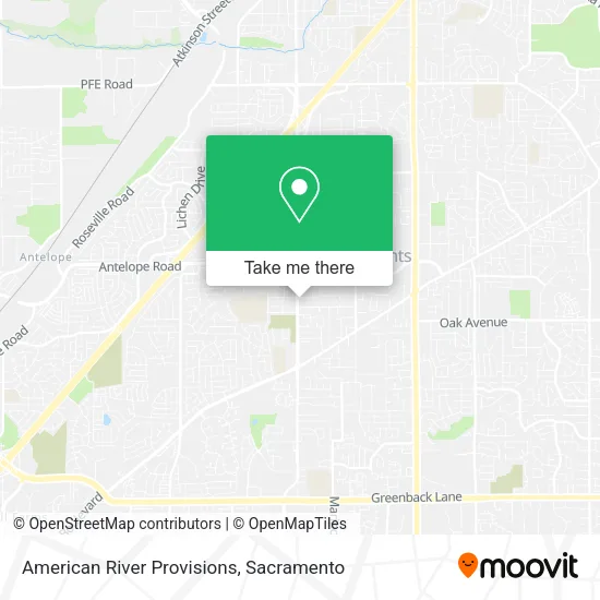 Mapa de American River Provisions