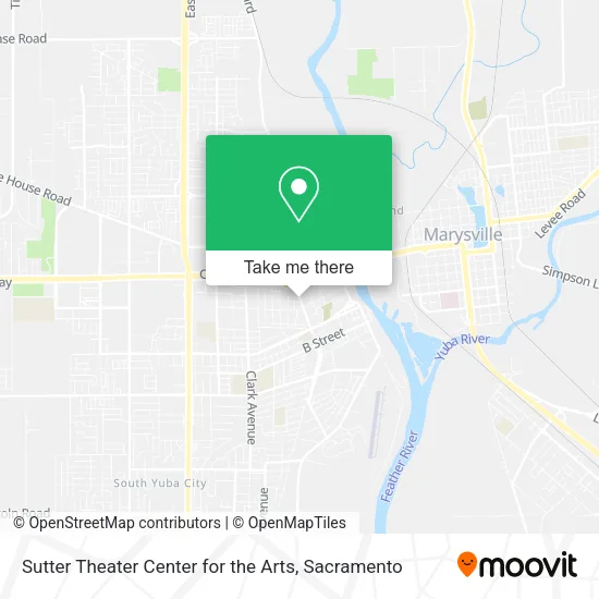 Mapa de Sutter Theater Center for the Arts