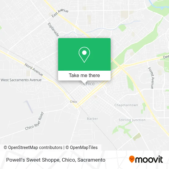Powell's Sweet Shoppe, Chico map