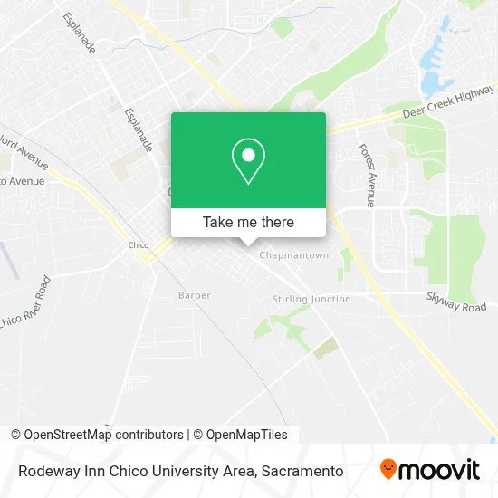 Rodeway Inn Chico University Area map