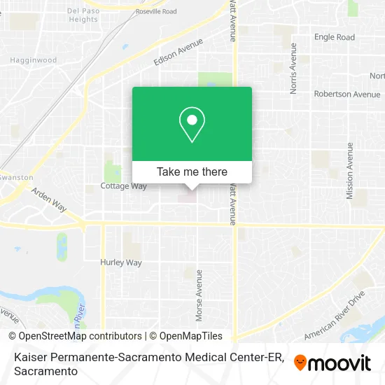 Mapa de Kaiser Permanente-Sacramento Medical Center-ER