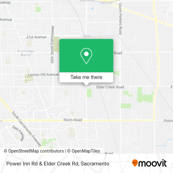 Power Inn Rd & Elder Creek Rd map