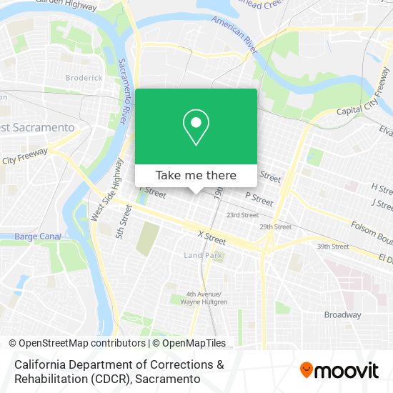 Mapa de California Department of Corrections & Rehabilitation (CDCR)