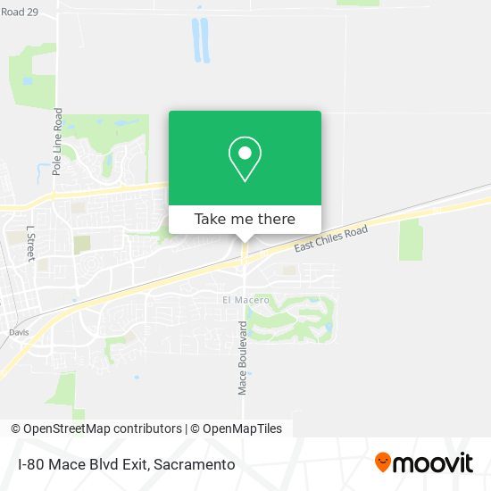 I-80 Mace Blvd Exit map