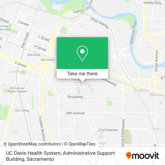 Mapa de UC Davis Health System, Administrative Support Building