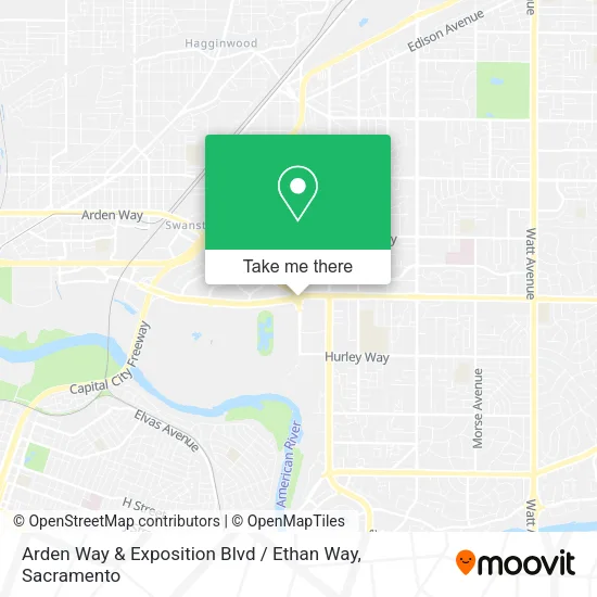 Arden Way & Exposition Blvd / Ethan Way map