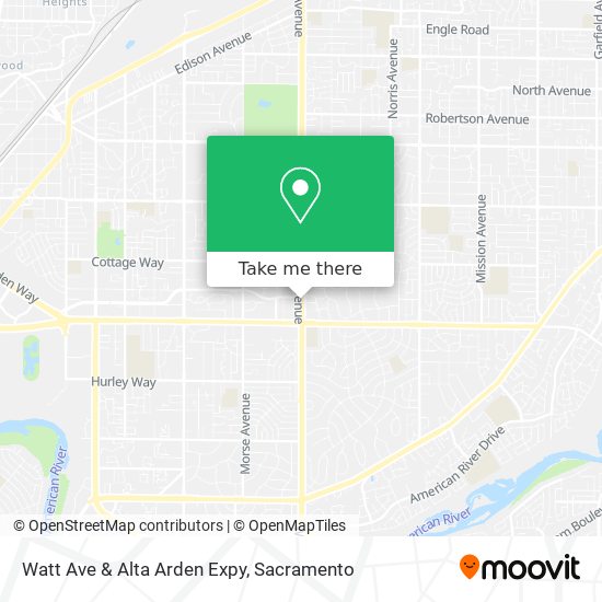 Watt Ave & Alta Arden Expy map