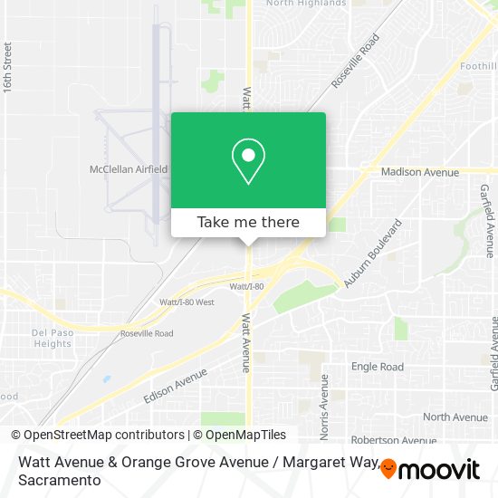 Watt Avenue & Orange Grove Avenue / Margaret Way map