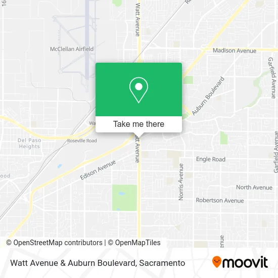 Watt Avenue & Auburn Boulevard map