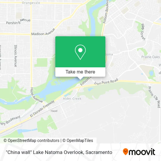 Mapa de "China wall" Lake Natoma Overlook