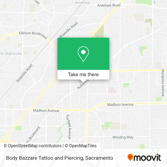 Body Bazzare Tattoo and Piercing map