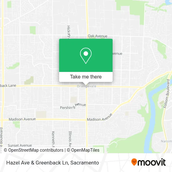 Hazel Ave & Greenback Ln map