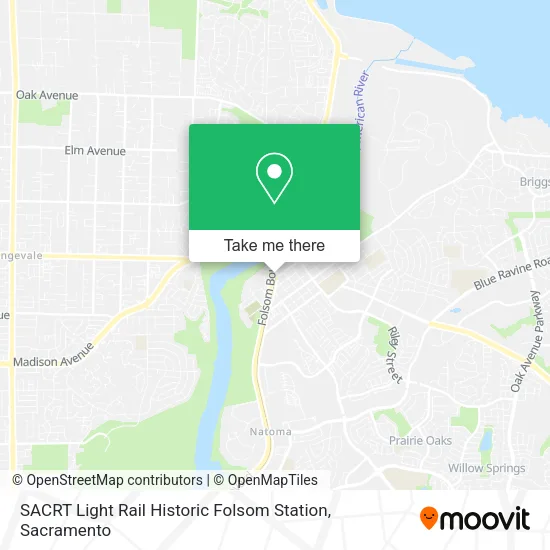 Mapa de SACRT Light Rail Historic Folsom Station