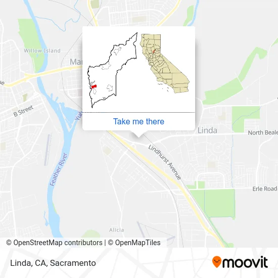 Linda, CA map