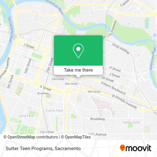 Sutter Teen Programs map