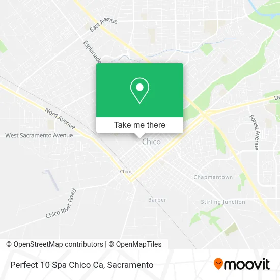 Perfect 10 Spa Chico Ca map