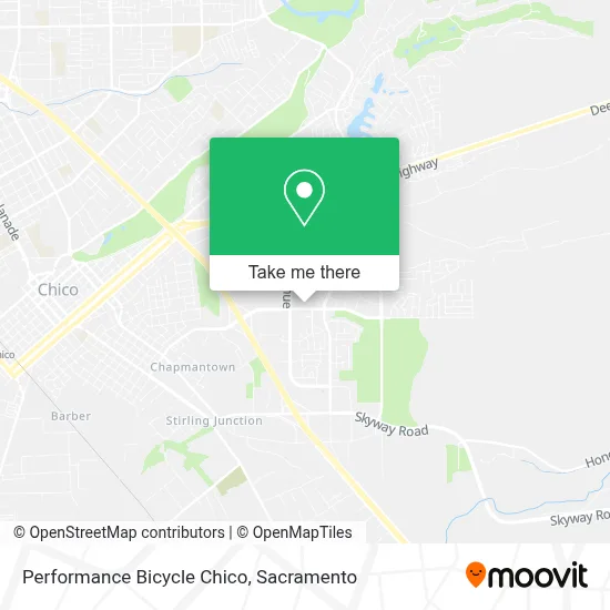 Performance Bicycle Chico map