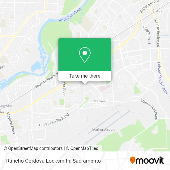 Rancho Cordova Locksmith map
