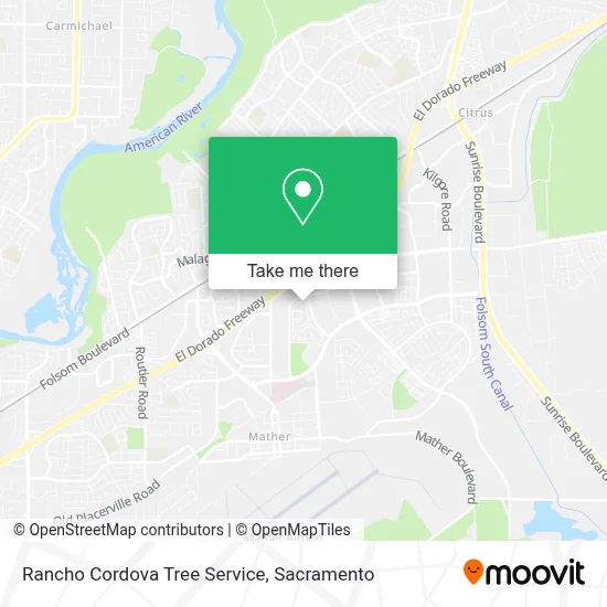 Rancho Cordova Tree Service map