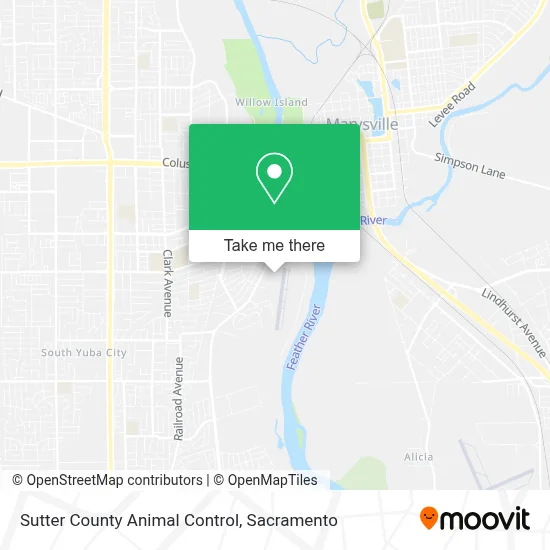 Sutter County Animal Control map