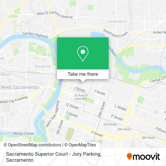 Mapa de Sacramento Superior Court - Jury Parking