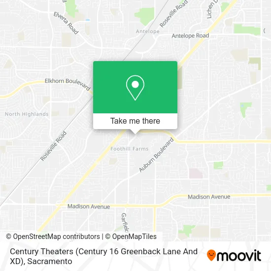 Mapa de Century Theaters (Century 16 Greenback Lane And XD)