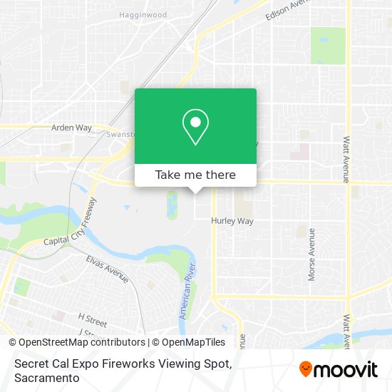 Secret Cal Expo Fireworks Viewing Spot map