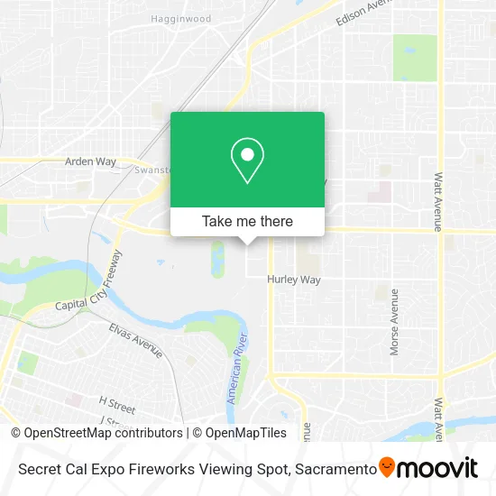 Mapa de Secret Cal Expo Fireworks Viewing Spot