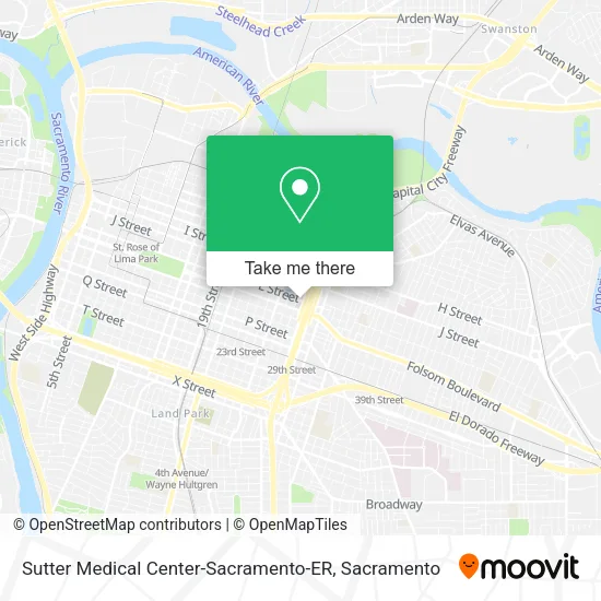 Sutter Medical Center-Sacramento-ER map