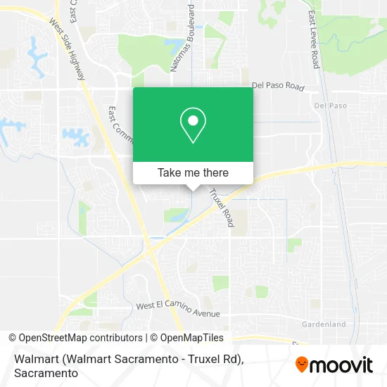 Mapa de Walmart (Walmart Sacramento - Truxel Rd)