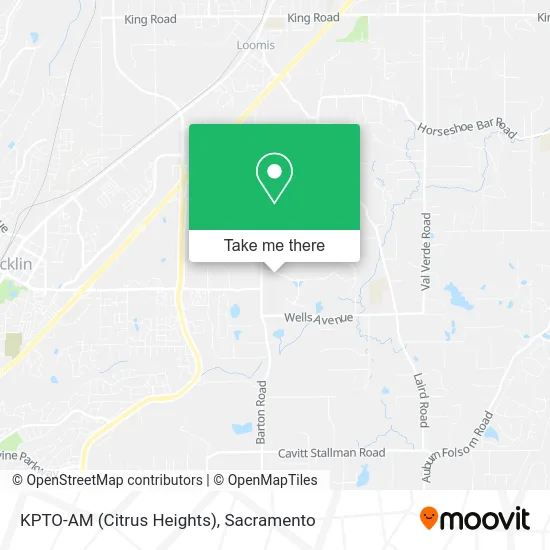 KPTO-AM (Citrus Heights) map