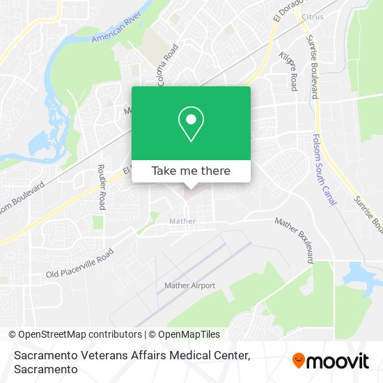 Mapa de Sacramento Veterans Affairs Medical Center
