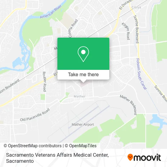 Mapa de Sacramento Veterans Affairs Medical Center