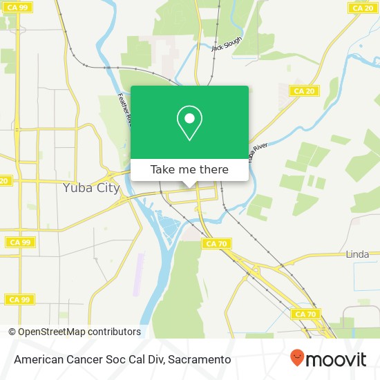 American Cancer Soc Cal Div map