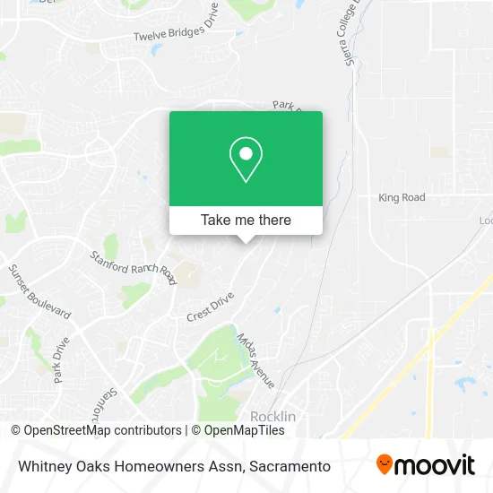 Whitney Oaks Homeowners Assn map