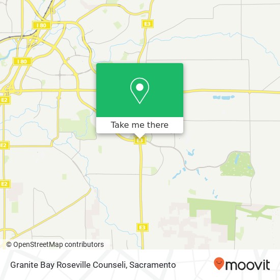 Granite Bay Roseville Counseli map