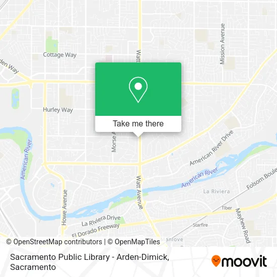 Mapa de Sacramento Public Library - Arden-Dimick