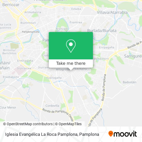 mapa Iglesia Evangélica La Roca Pamplona