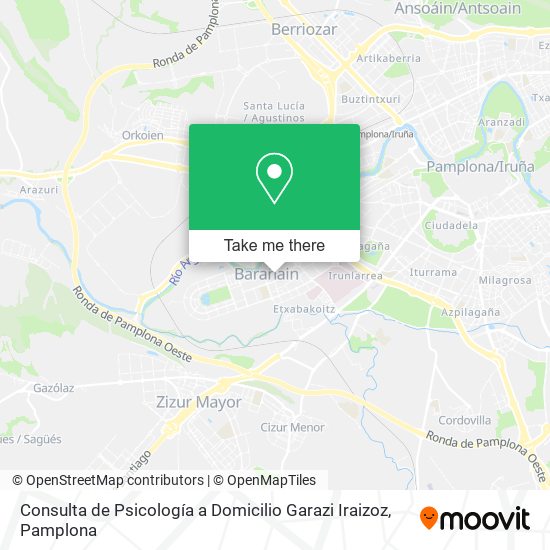 mapa Consulta de Psicología a Domicilio Garazi Iraizoz