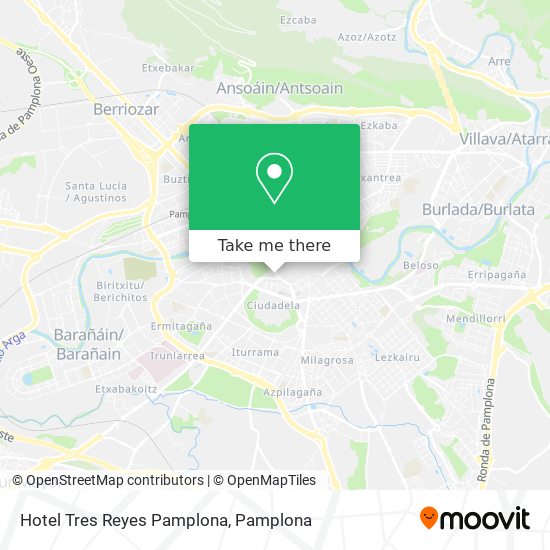 Hotel Tres Reyes Pamplona map