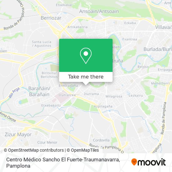 mapa Centro Médico Sancho El Fuerte-Traumanavarra