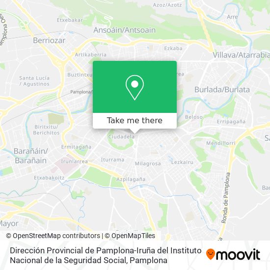 Dirección Provincial de Pamplona-Iruña del Instituto Nacional de la Seguridad Social map