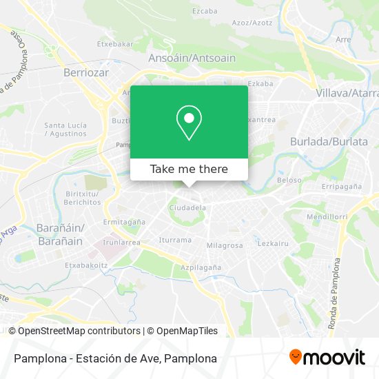 mapa Pamplona - Estación de Ave